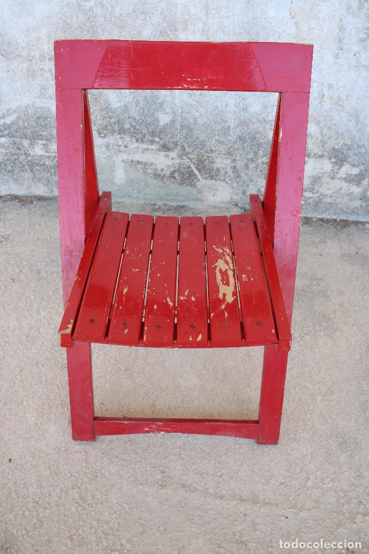 Antig&uuml;edades: silla plegable de madera - Foto 3
