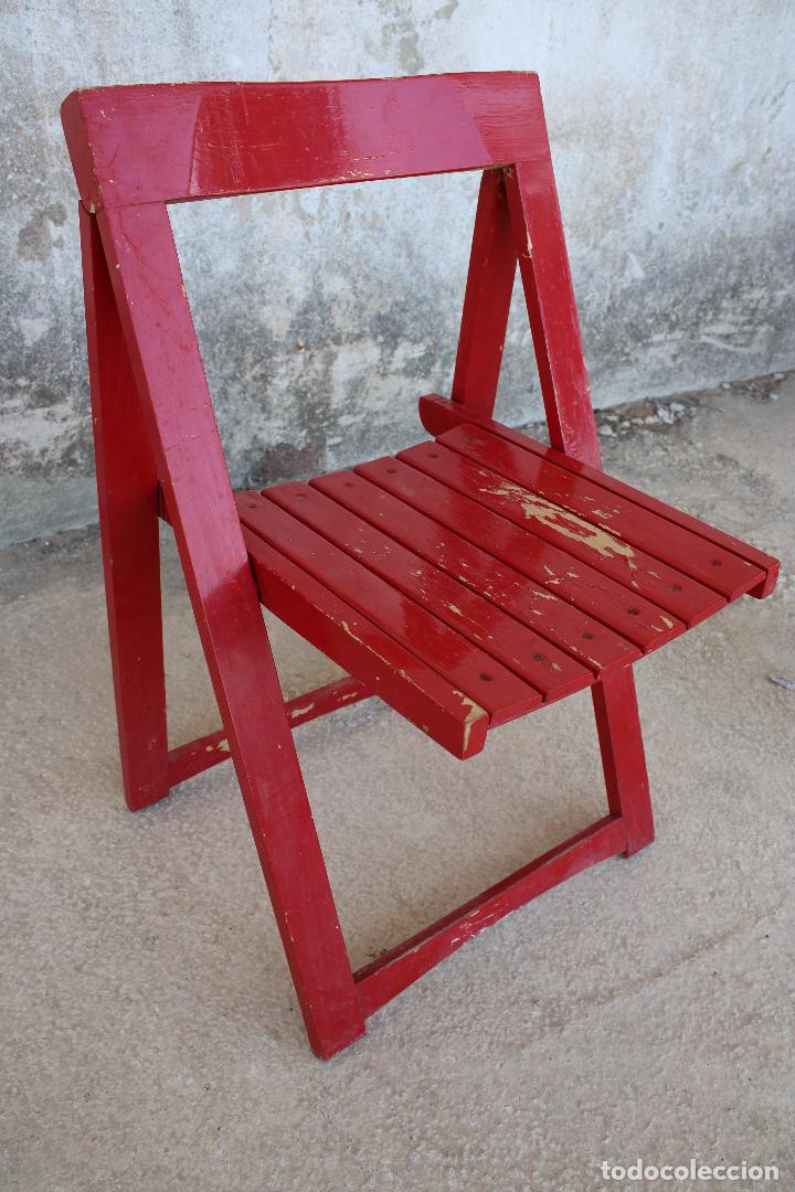 Antig&uuml;edades: silla plegable de madera - Foto 4