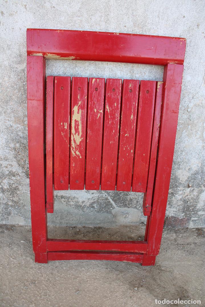 Antig&uuml;edades: silla plegable de madera - Foto 5