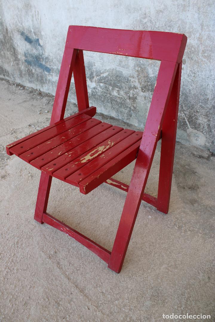 Antig&uuml;edades: silla plegable de madera - Foto 1