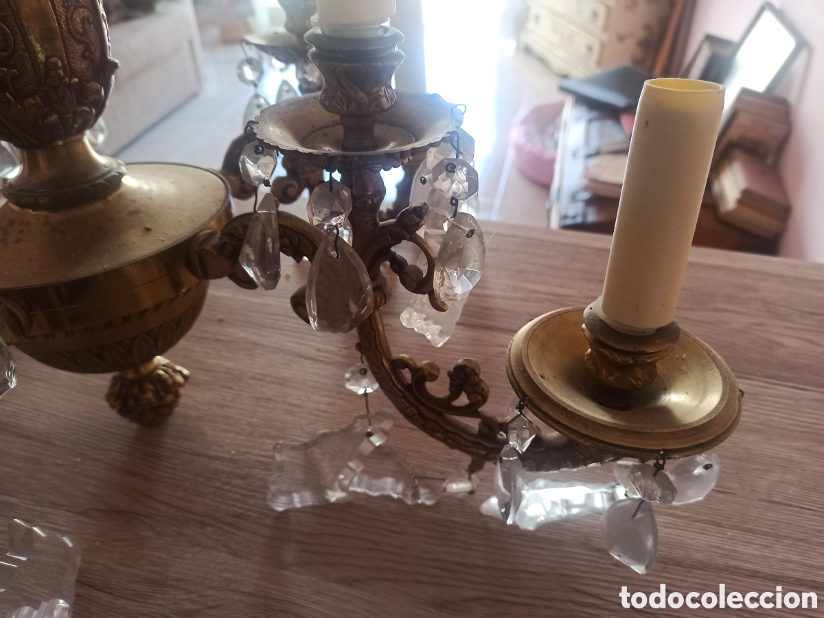 Antig&uuml;edades: Lamparas de bronze antiguas - Foto 4