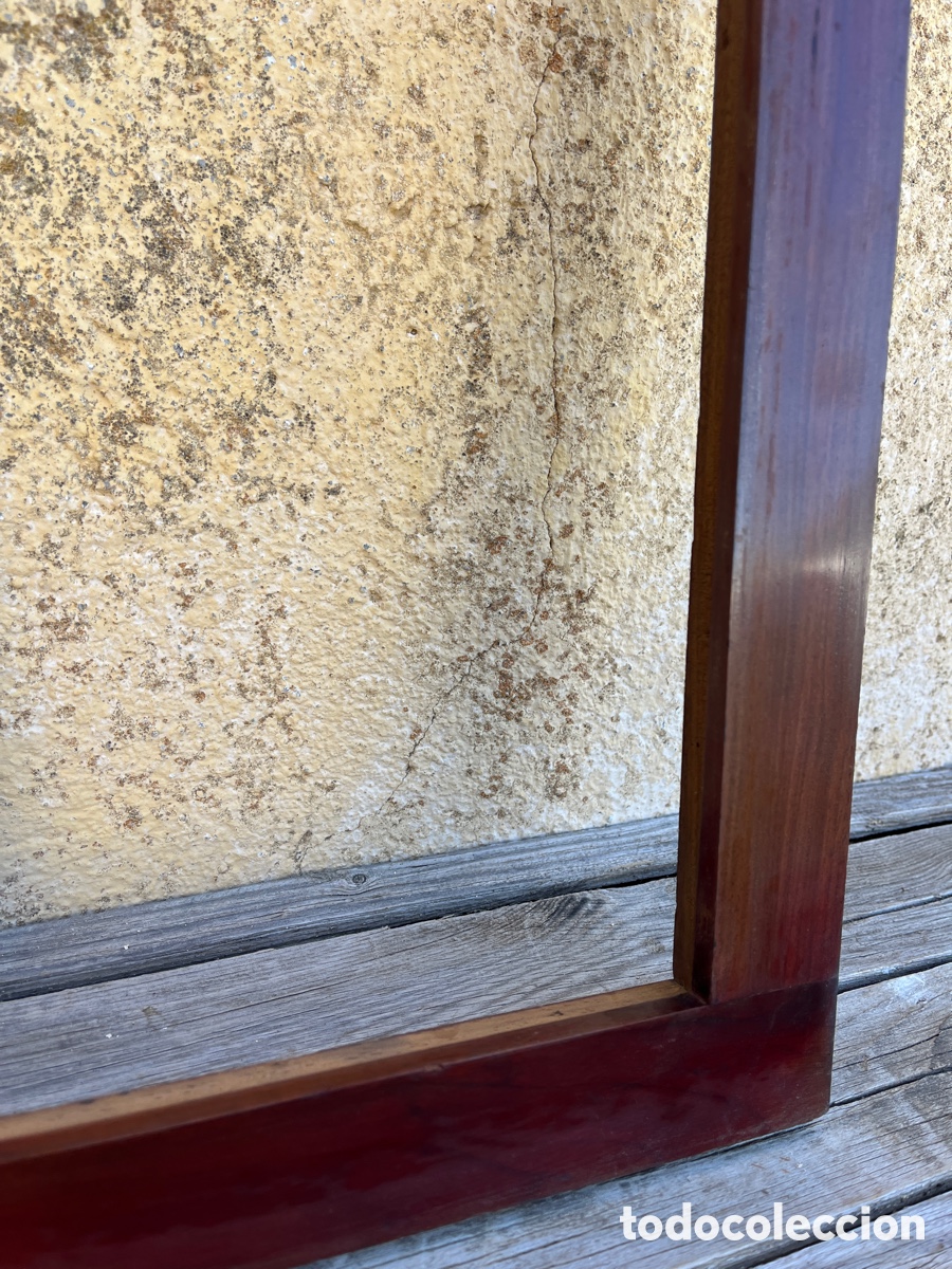 Antig&uuml;edades: Marco antiguo en madera de caoba barnizado. - Foto 4