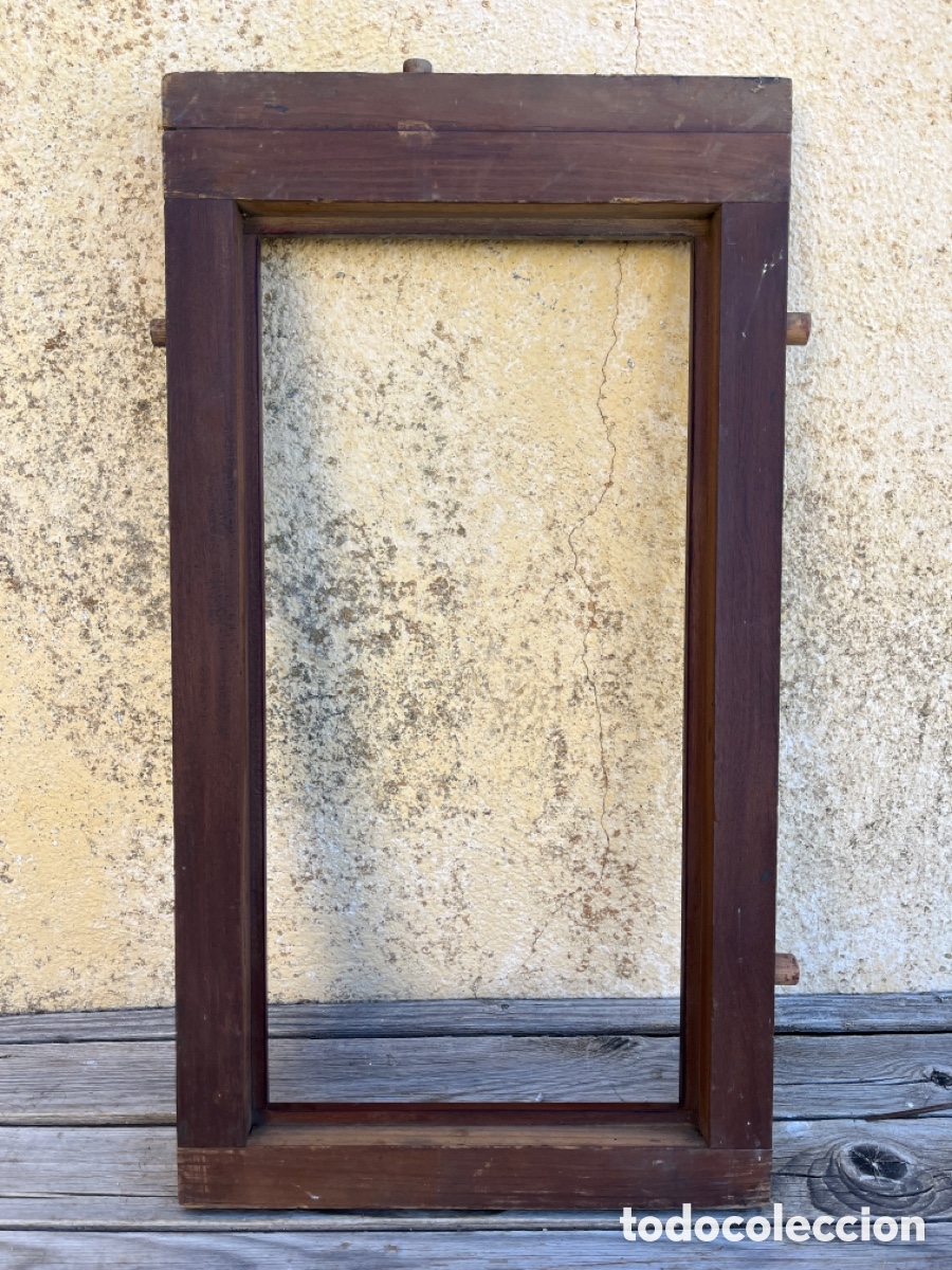 Antig&uuml;edades: Marco antiguo en madera de caoba barnizado. - Foto 5