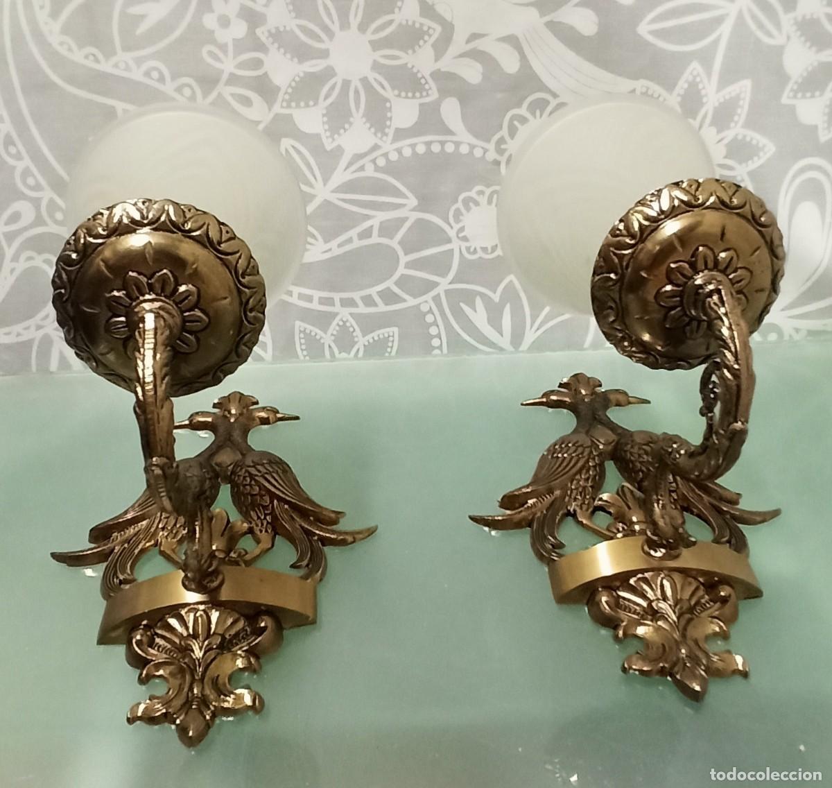 Antig&uuml;edades: Apliques bronce y cristal - Foto 2