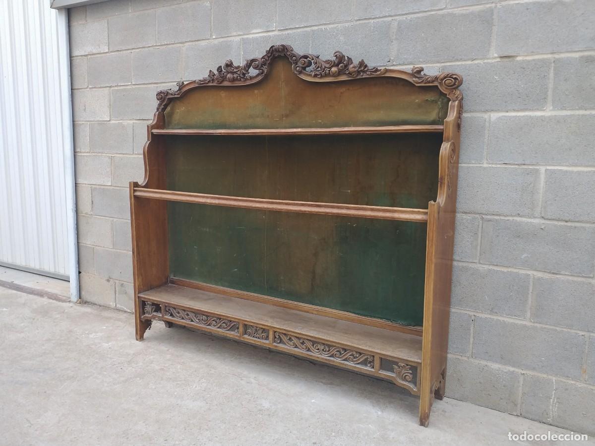 Estantería librería antigua de biblioteca. Mueble librero antiguo 157 cm  largo.