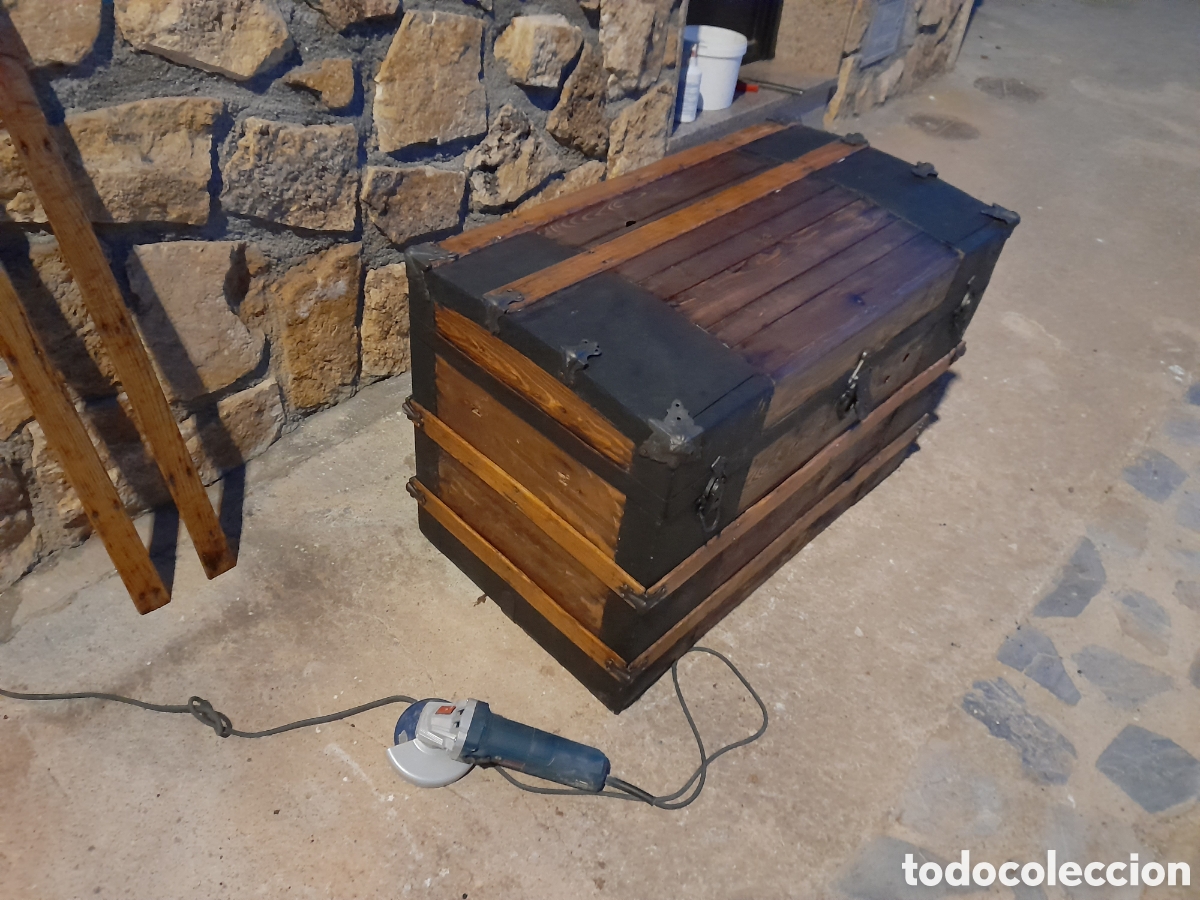 Antig&uuml;edades: Mueble baul arca de madera restaurado - Foto 13