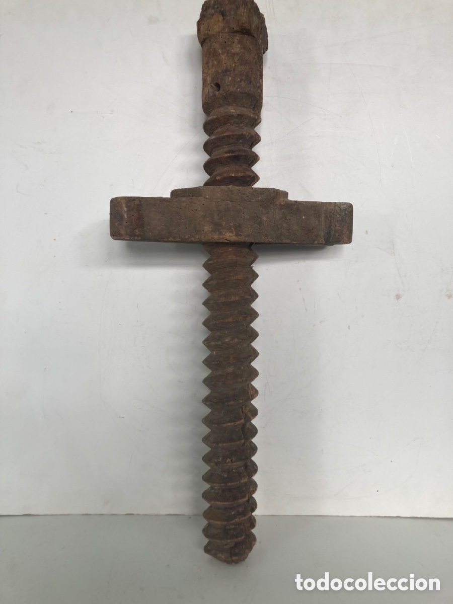 Husillo antiguo madera prensa