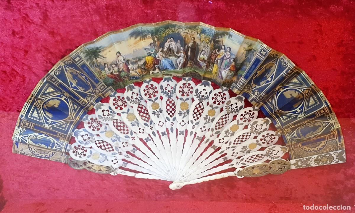 Antig&uuml;edades: ABANICO VARILLAJE MARFIL - Foto 2