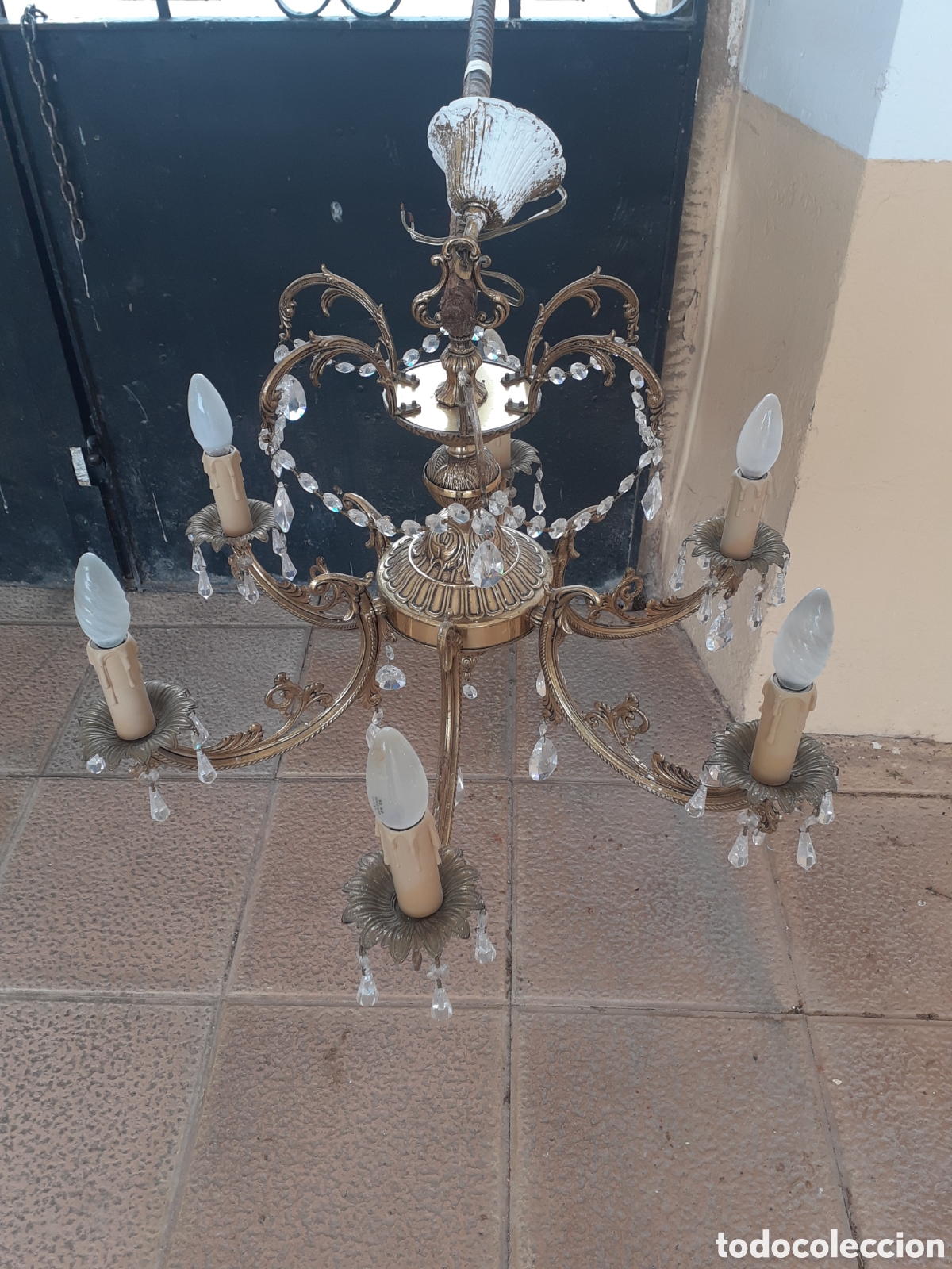 Antig&uuml;edades: Antigua l&aacute;mpara, bronce - Foto 1