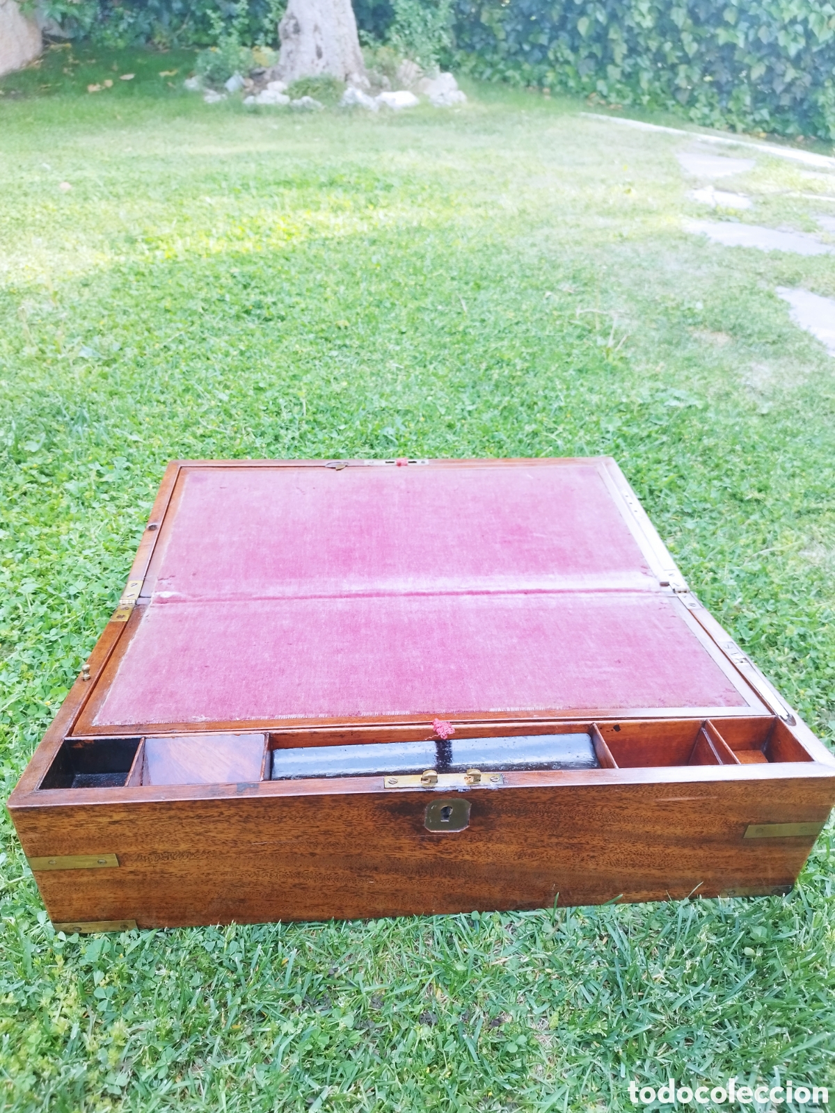 Antig&uuml;edades: Caja escritorio siglo XIX - Foto 5