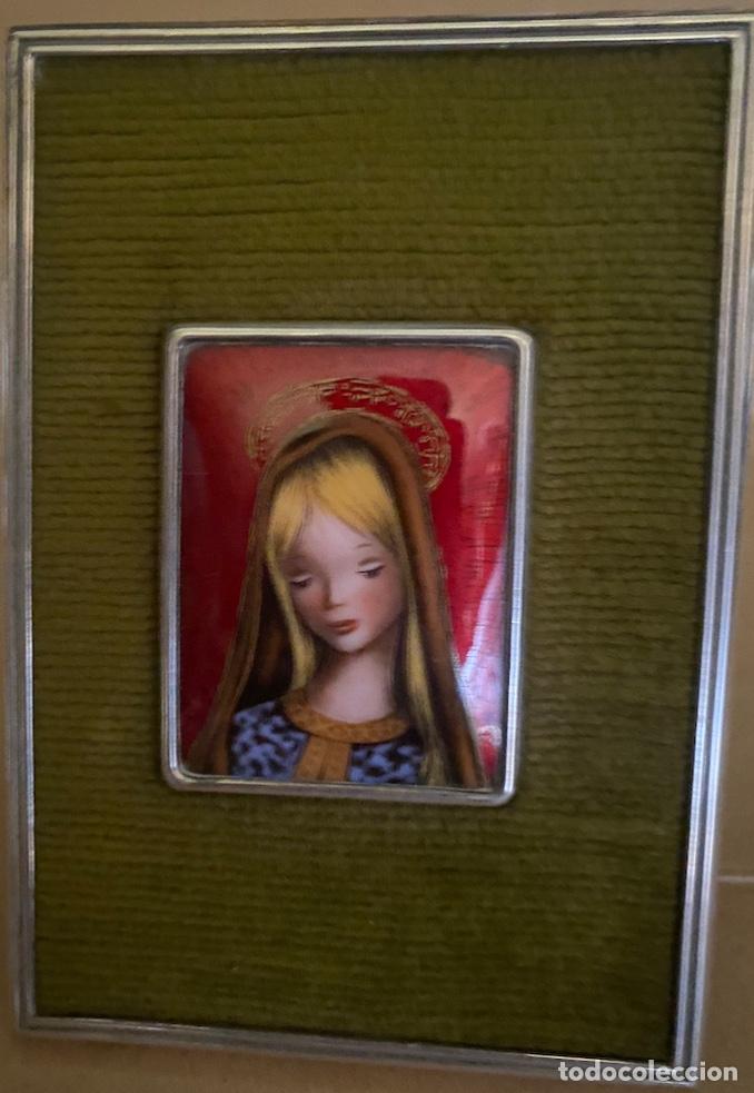 Antig&uuml;edades: Esmalte antiguo con marco de plata de ley - Foto 1