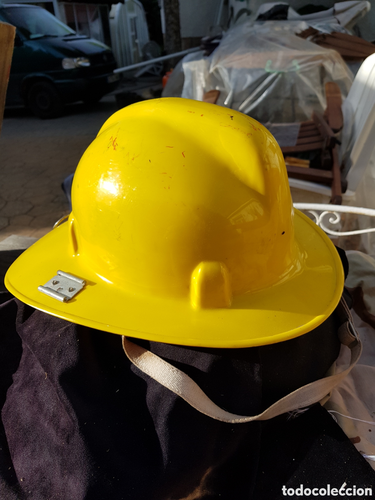 Antiquit&eacute;s: ANTIGUO CASCO DE BOMBEROS CANADIENSE