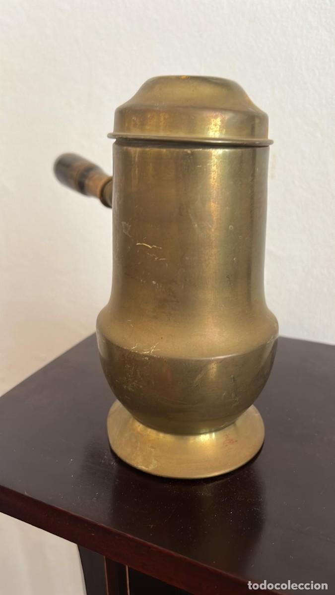 Antig&uuml;edades: CHOCOLATERA ANTIGUA EN LATON - Foto 3