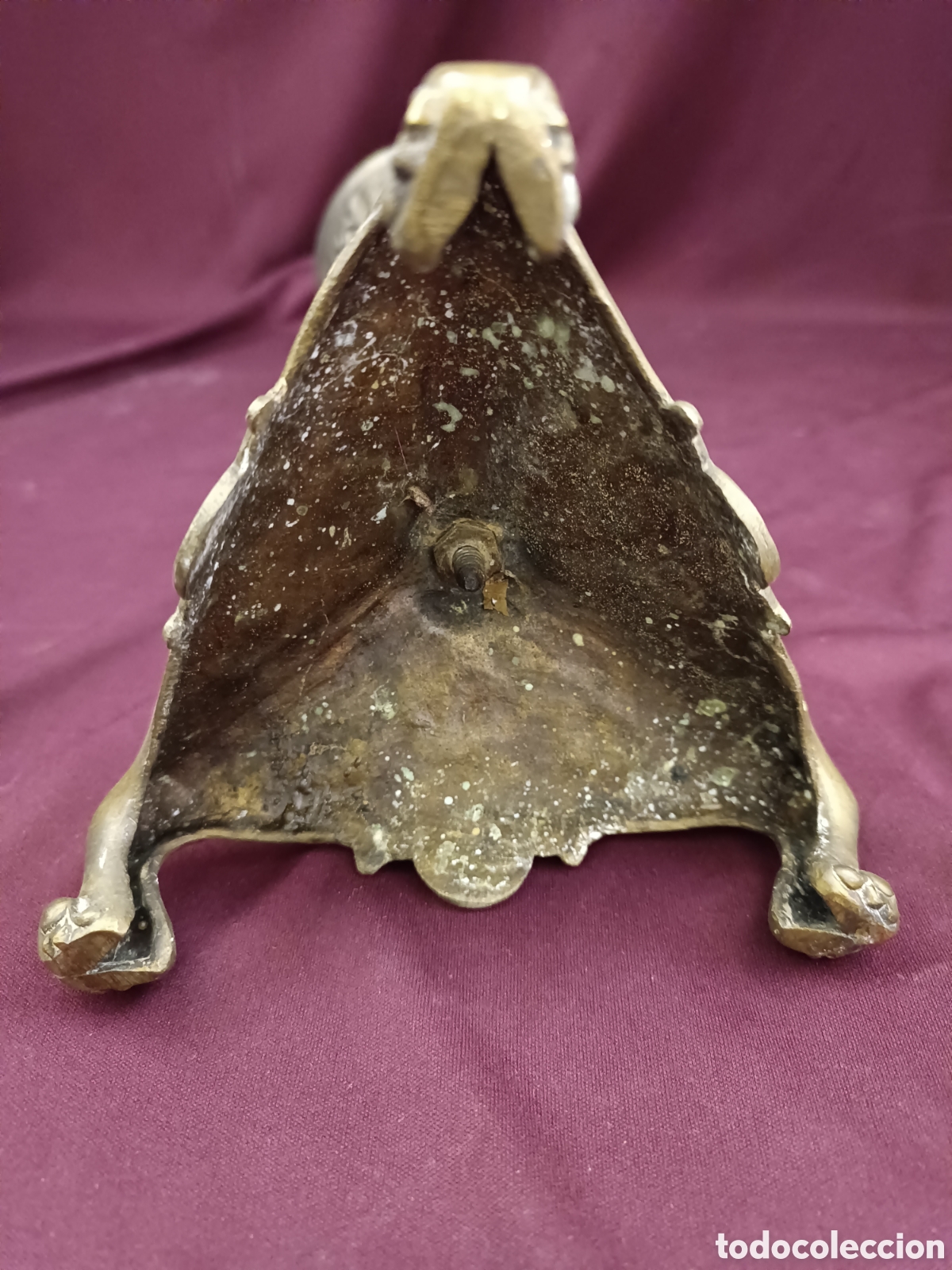 Antig&uuml;edades: Portavelas de altar en bronce 39cm - Foto 4