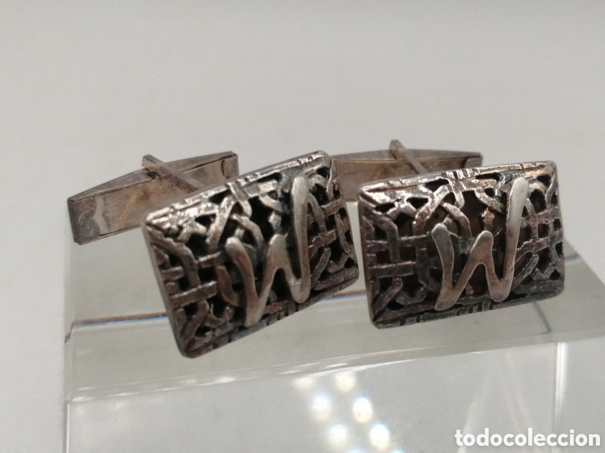 Antig&uuml;edades: Wehbe. Gemelos plata 925mls - Foto 2