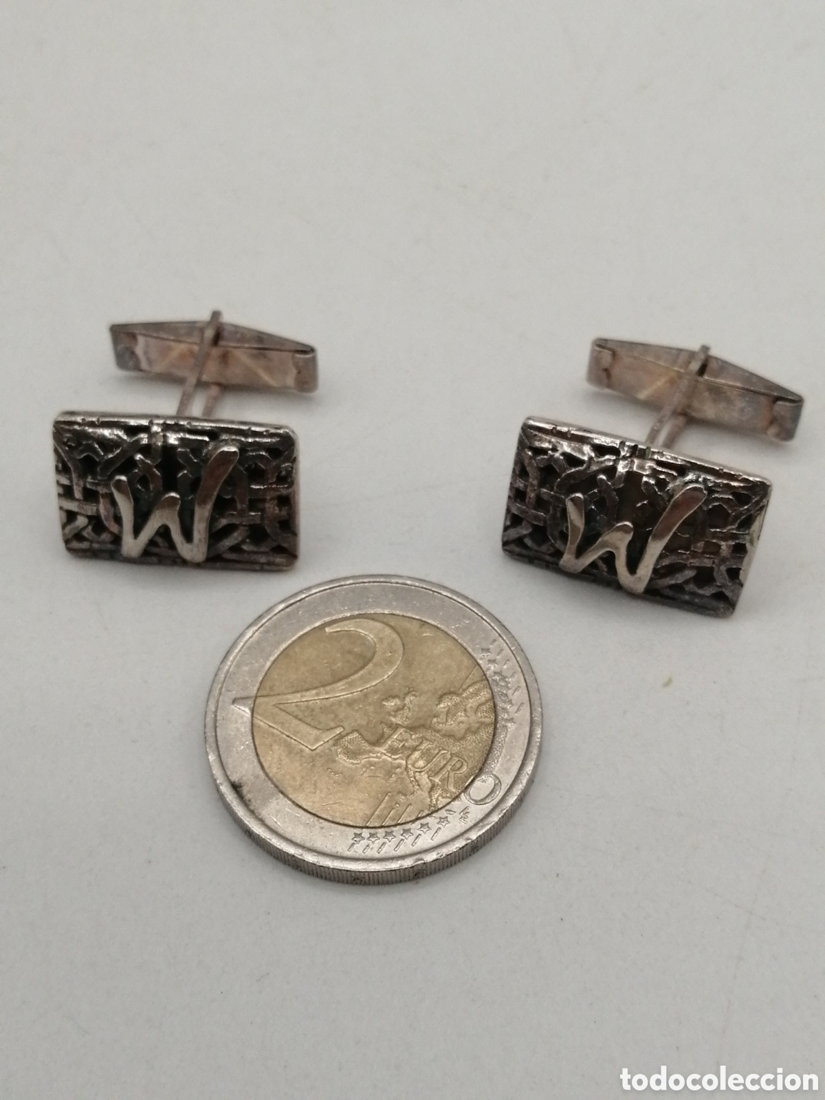 Antig&uuml;edades: Wehbe. Gemelos plata 925mls - Foto 5