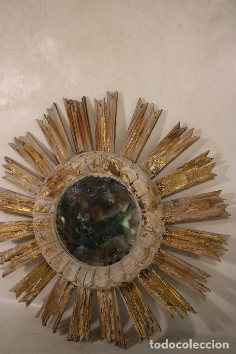 Antig&uuml;edades: espejo sol de madera Design 70,s - Foto 5