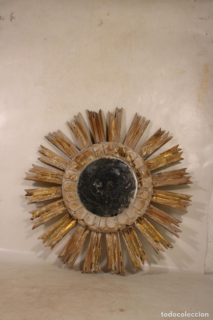 Antig&uuml;edades: espejo sol de madera Design 70,s - Foto 6