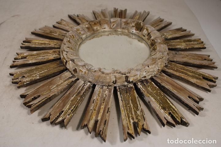 Antig&uuml;edades: espejo sol de madera Design 70,s - Foto 7