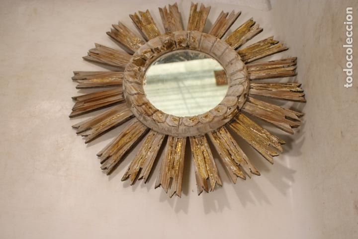 Antig&uuml;edades: espejo sol de madera Design 70,s - Foto 1