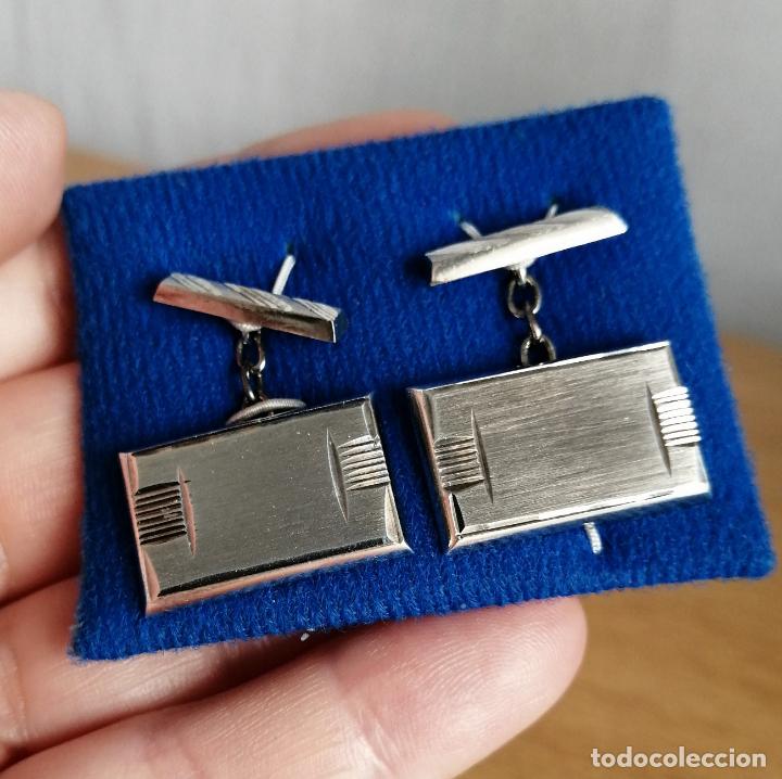 Antig&uuml;edades: GEMELOS DE PLATA DE CADENA, PARA CAMISA. - Foto 1