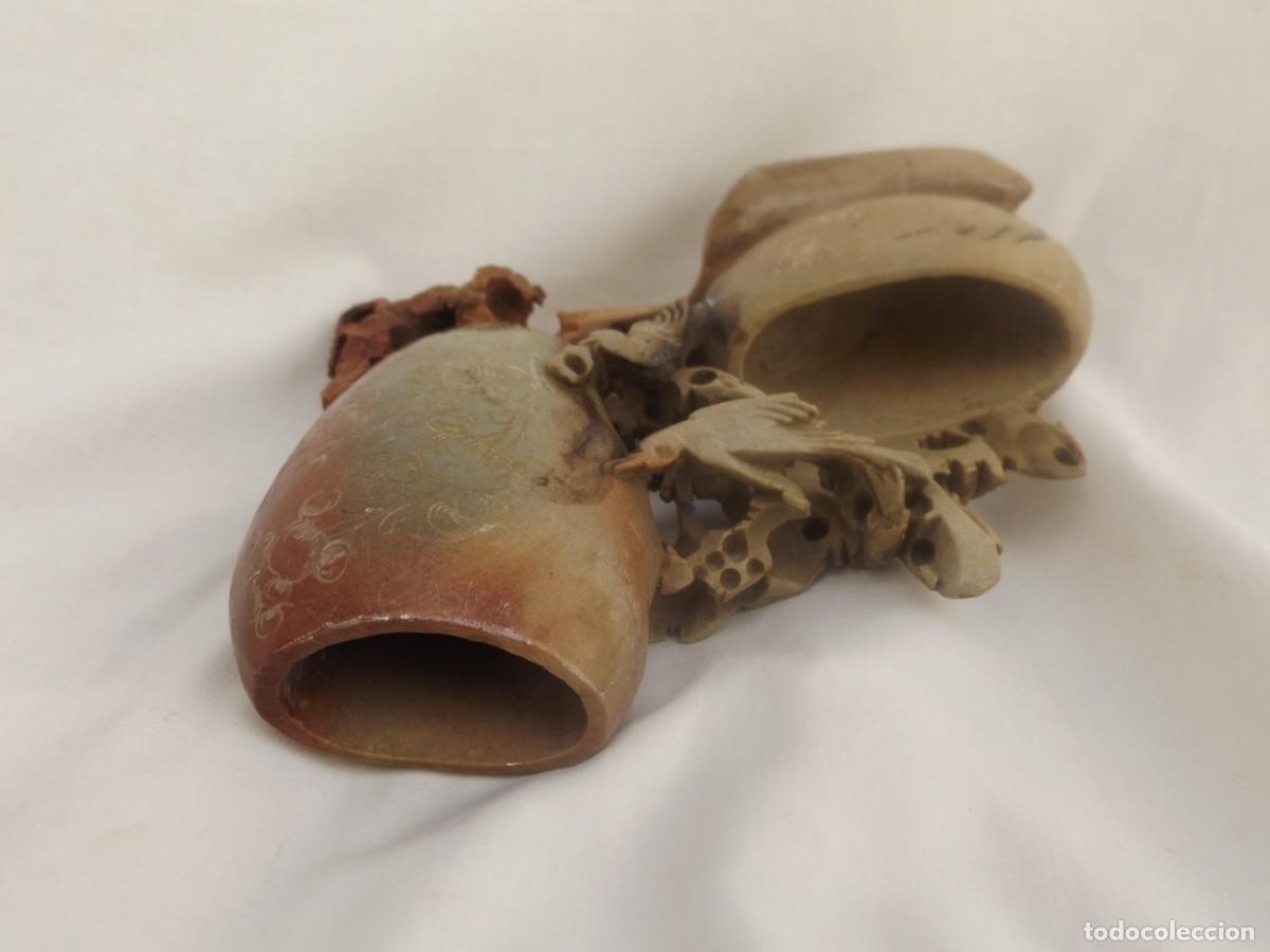 Antig&uuml;edades: florero de piedra jabon - Foto 3