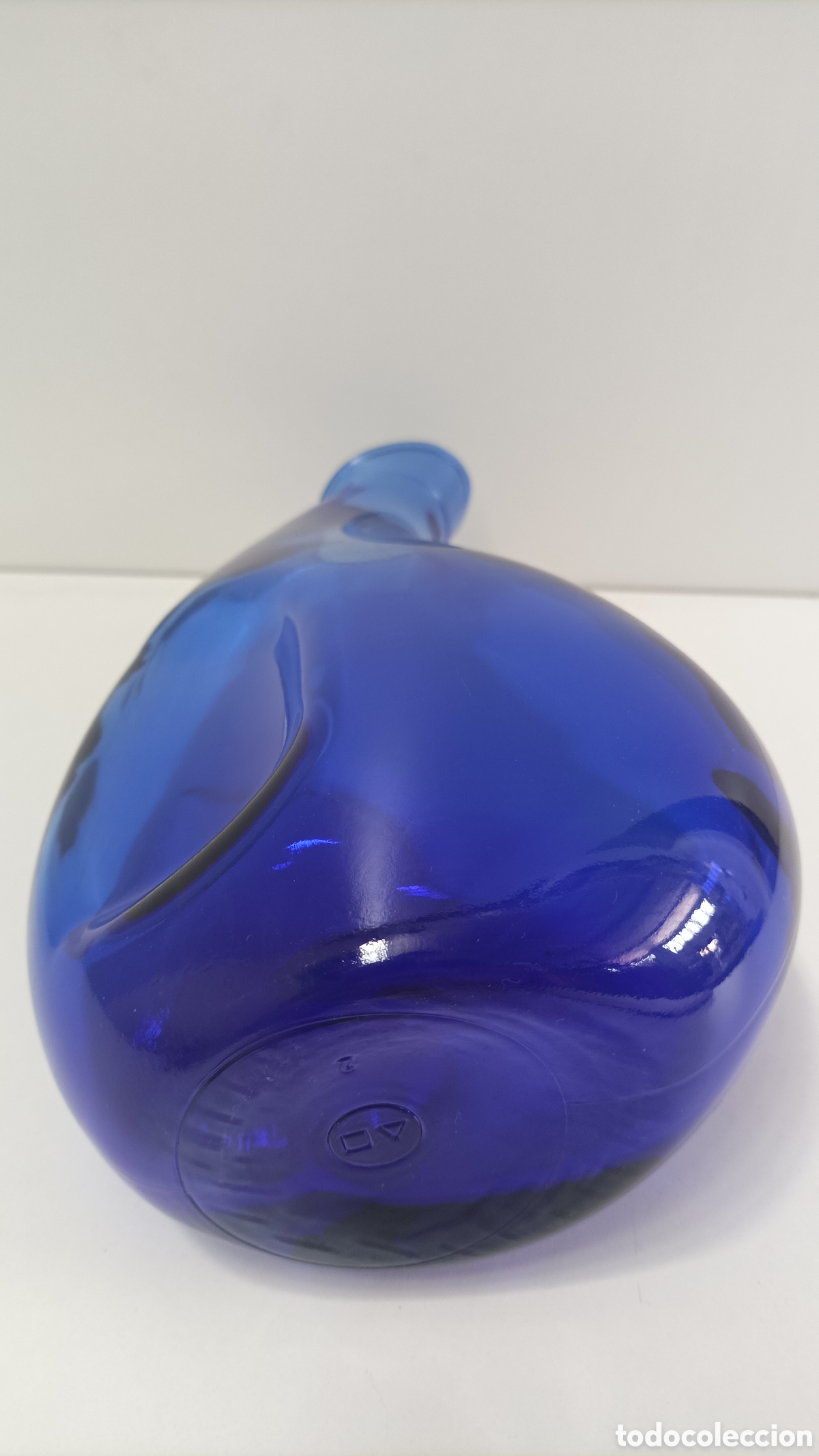 Antig&uuml;edades: FLORERO DE CRISTAL AZUL - Foto 5