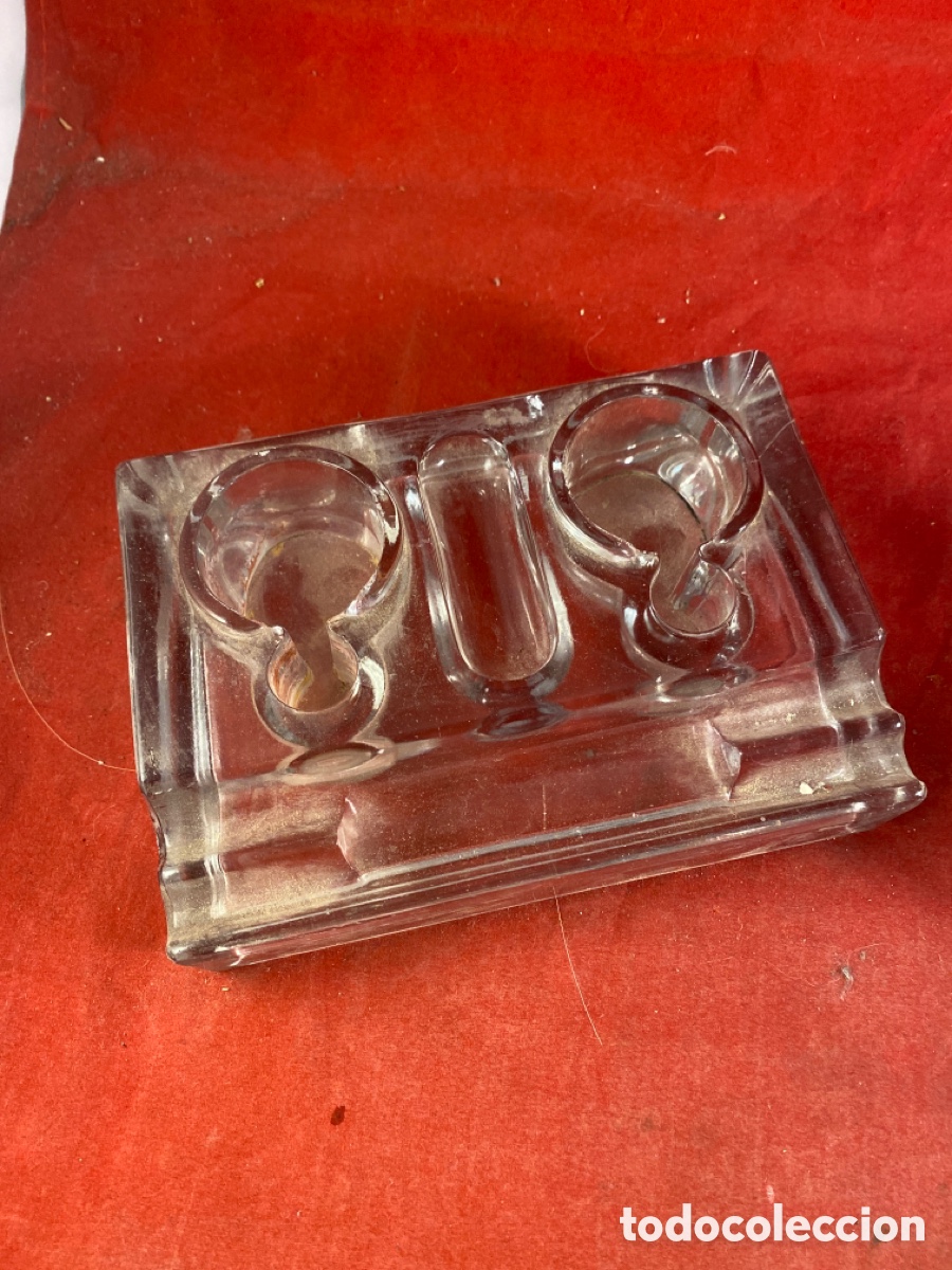 Antig&uuml;edades: TINTEROS ESCRIBAN&Iacute;A DE CRISTAL - Foto 2