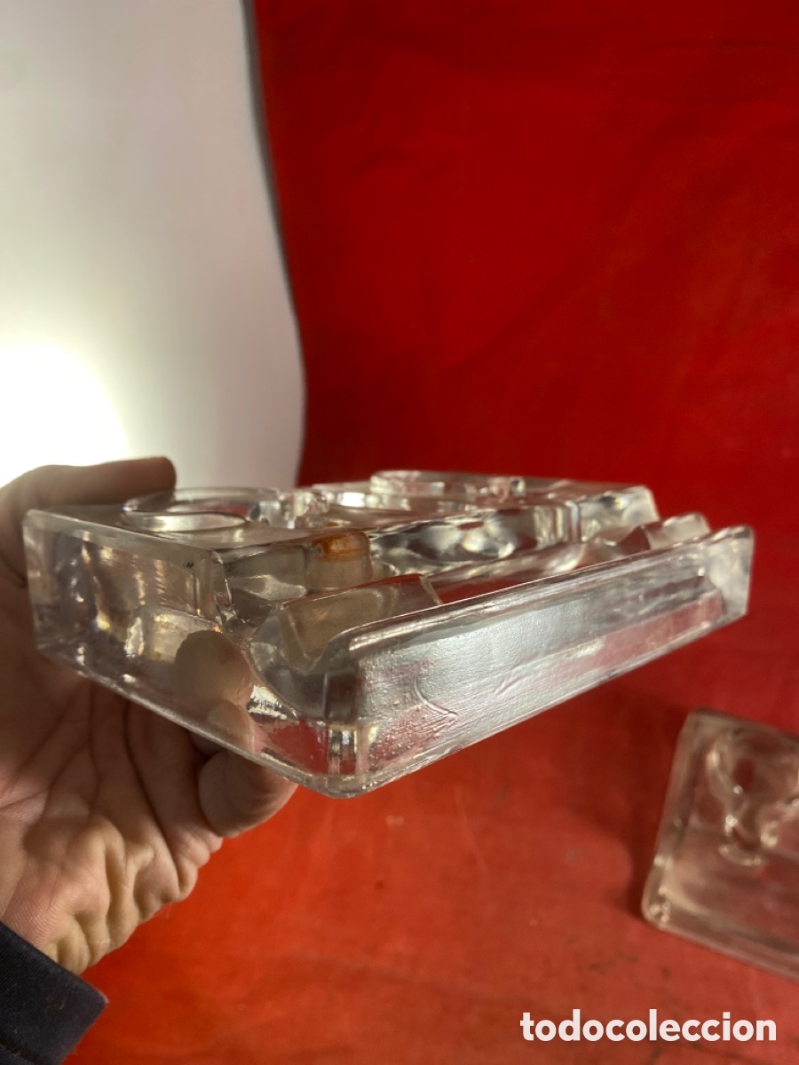 Antig&uuml;edades: TINTEROS ESCRIBAN&Iacute;A DE CRISTAL - Foto 5