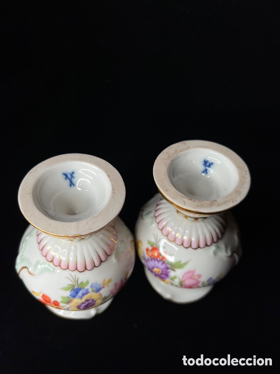 Antig&uuml;edades: Pareja de jarrones de Meissen - Foto 3