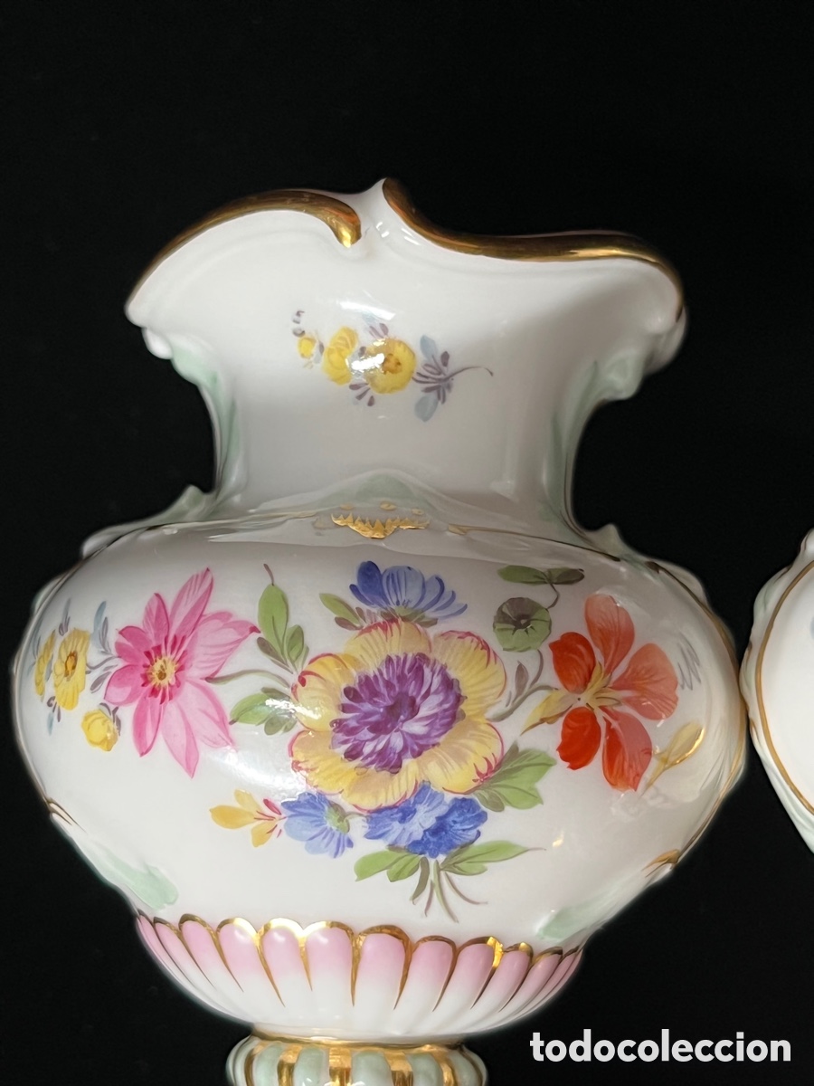 Antig&uuml;edades: Pareja de jarrones de Meissen - Foto 7