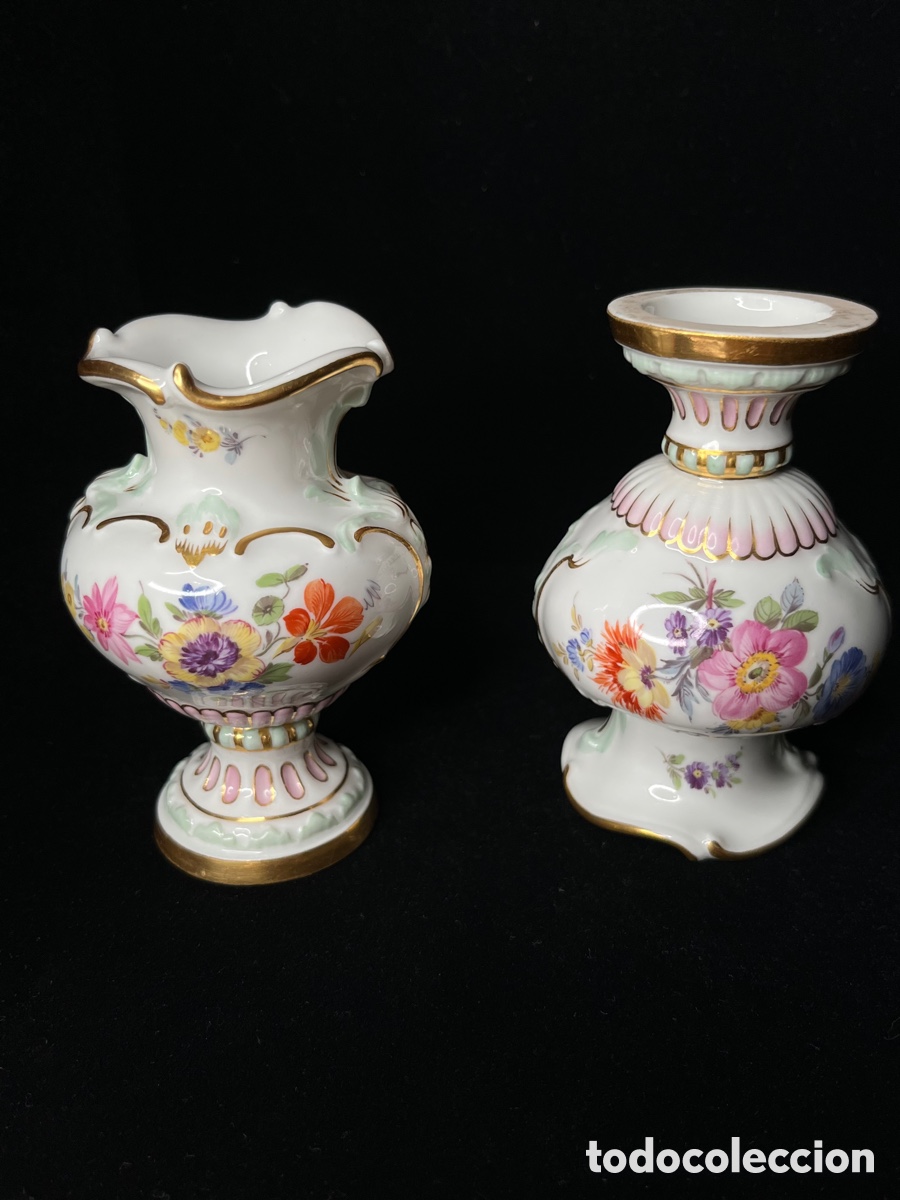 Antig&uuml;edades: Pareja de jarrones de Meissen - Foto 10