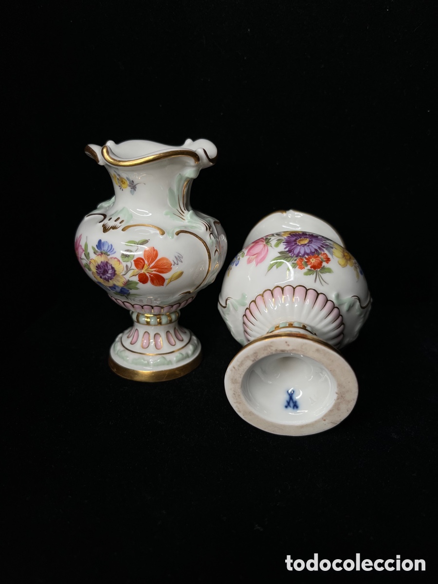 Antig&uuml;edades: Pareja de jarrones de Meissen - Foto 1