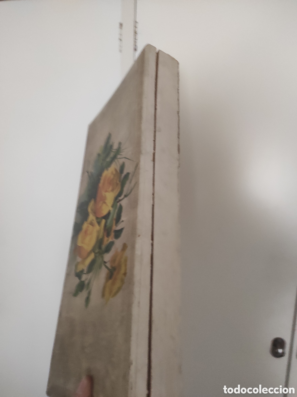 Antig&uuml;edades: Caja antigua pintada flor - Foto 2