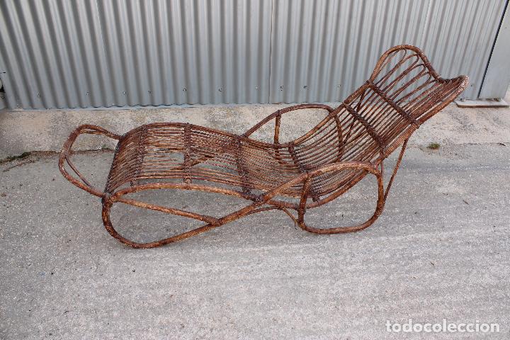 Antig&uuml;edades: sillon tumbona de mimbre - Foto 5