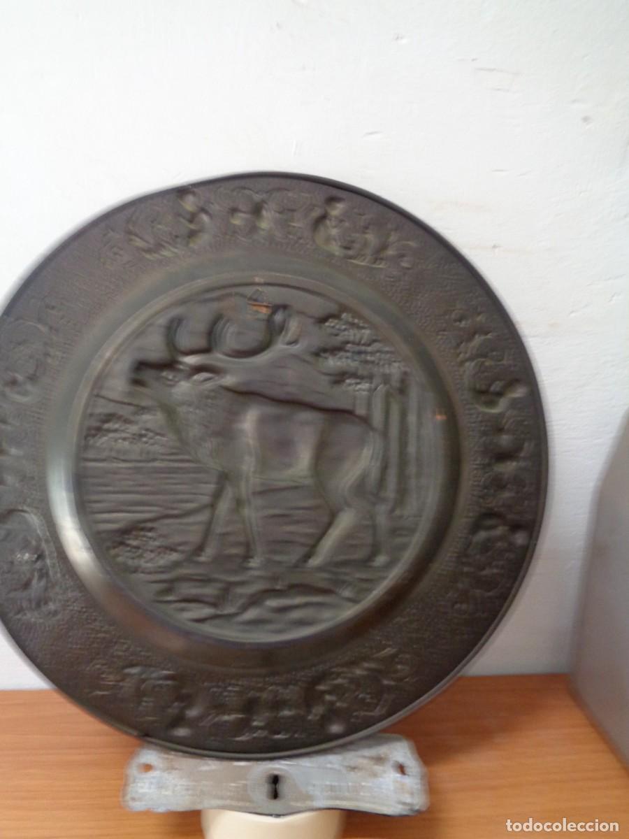 Antig&uuml;edades: &iexcl;&iexcl; ALCE con QUERUBINES. COBRE. 44cm. TROQUELADO. !! C-9.PB. - Foto 6