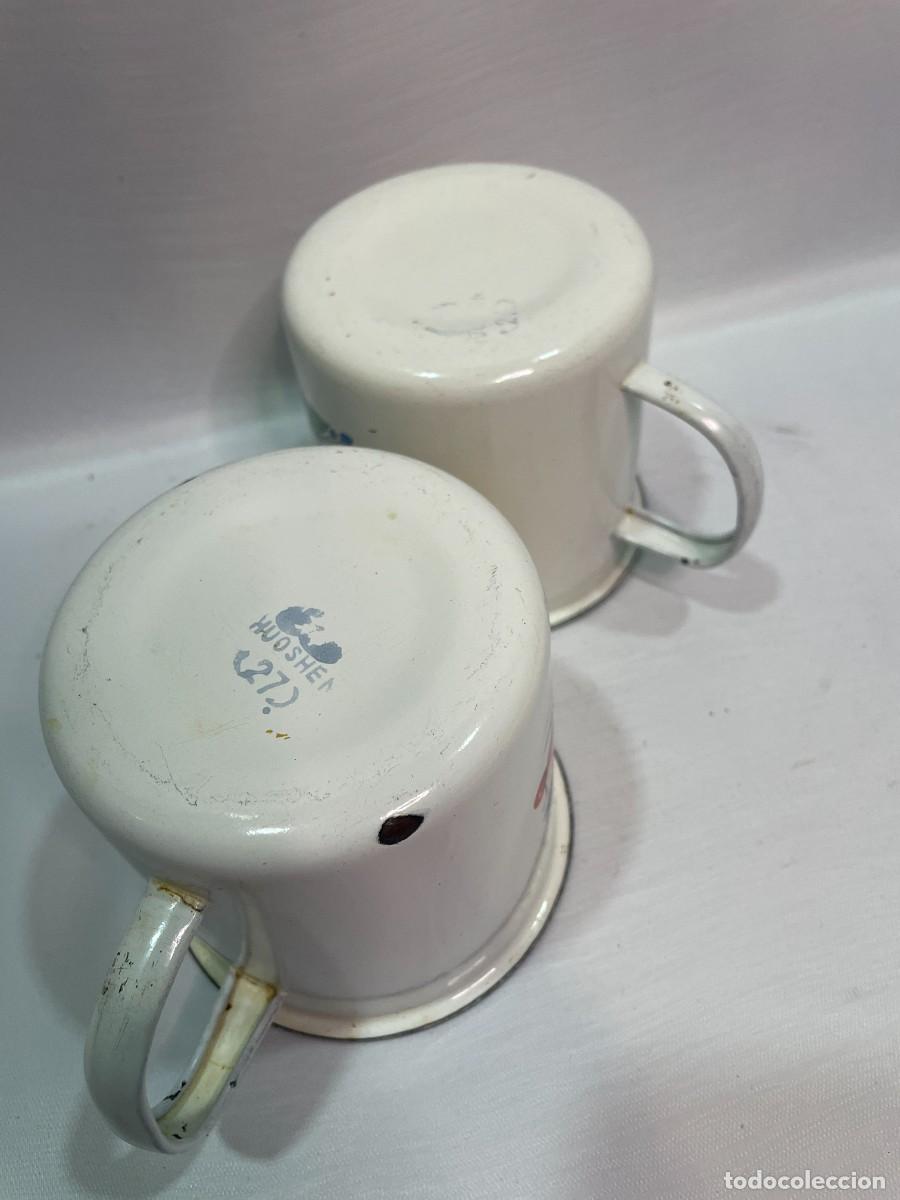 Antig&uuml;edades: TAZAS ESMALTADAS CON FLORES - Foto 6