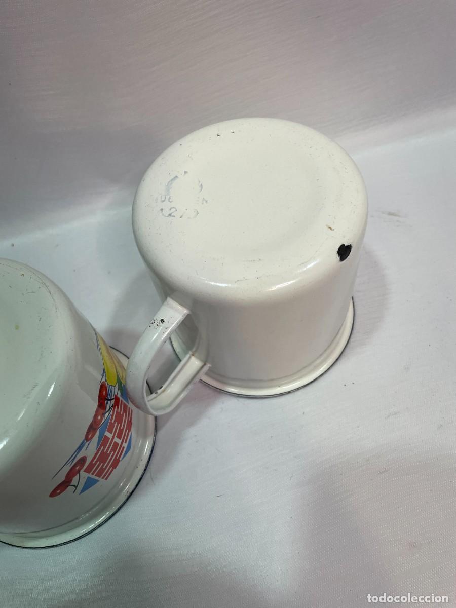 Antig&uuml;edades: TAZAS ESMALTADAS CON FLORES - Foto 7