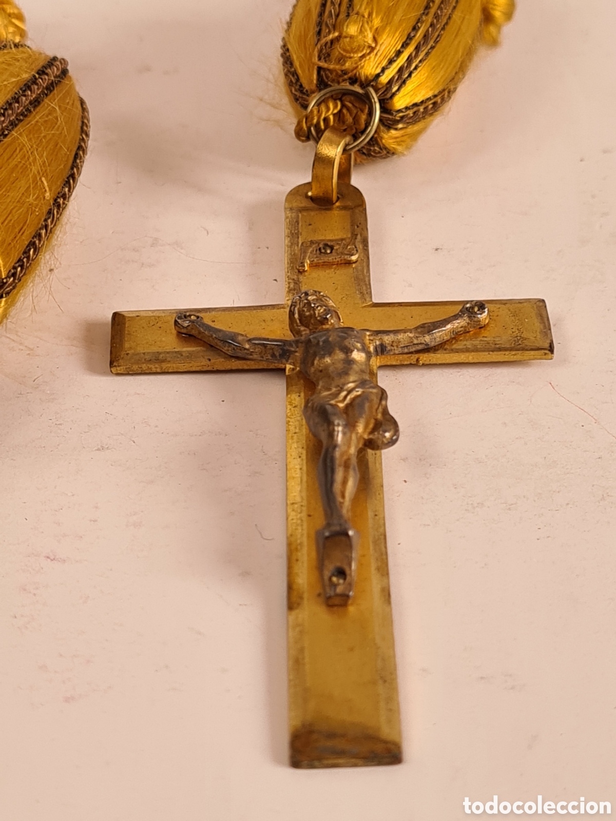 Antig&uuml;edades: Crucifijo y Cord&oacute;n Dorado de Primera Comuni&oacute;n - Foto 6