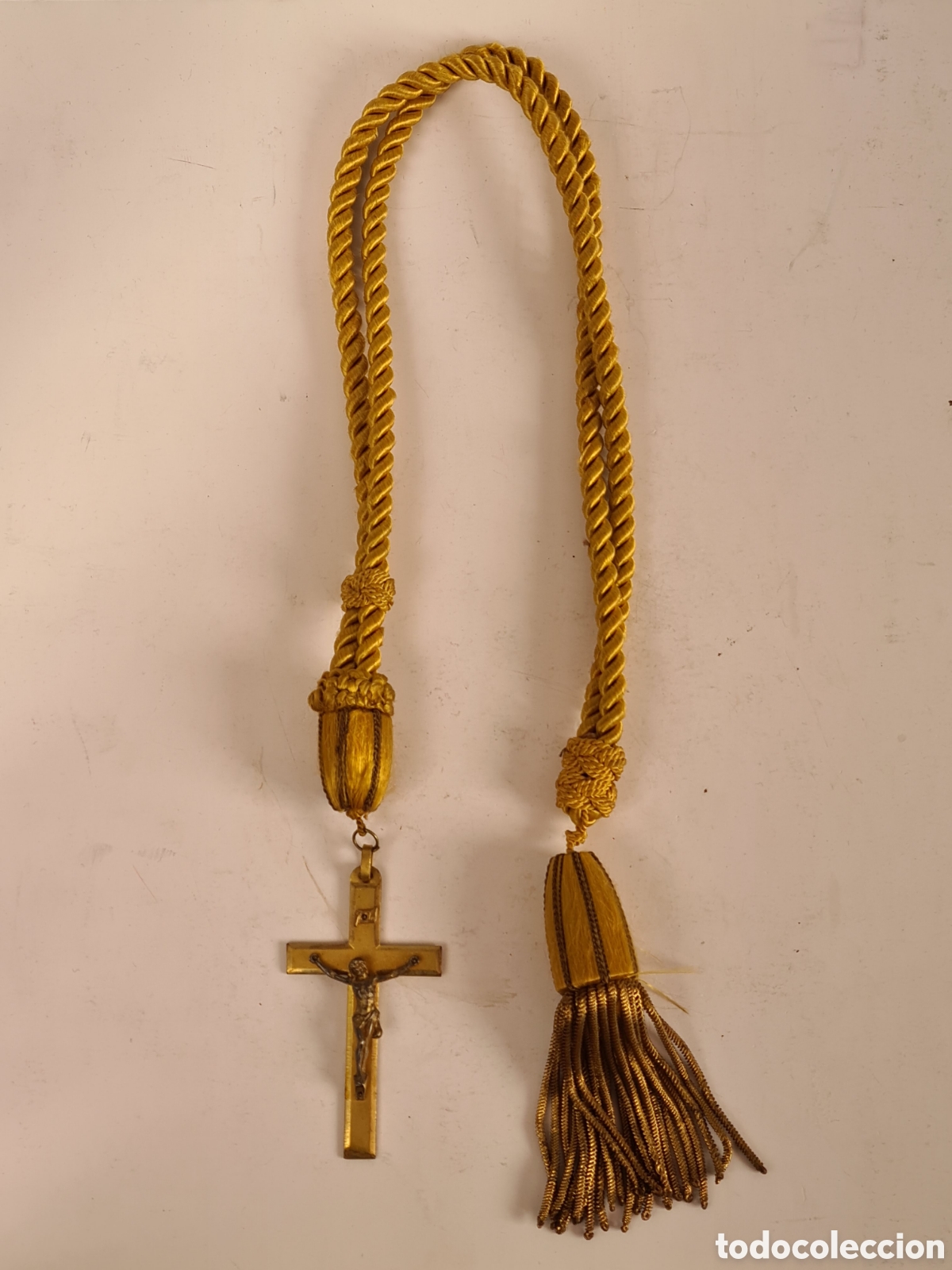 Antig&uuml;edades: Crucifijo y Cord&oacute;n Dorado de Primera Comuni&oacute;n - Foto 11