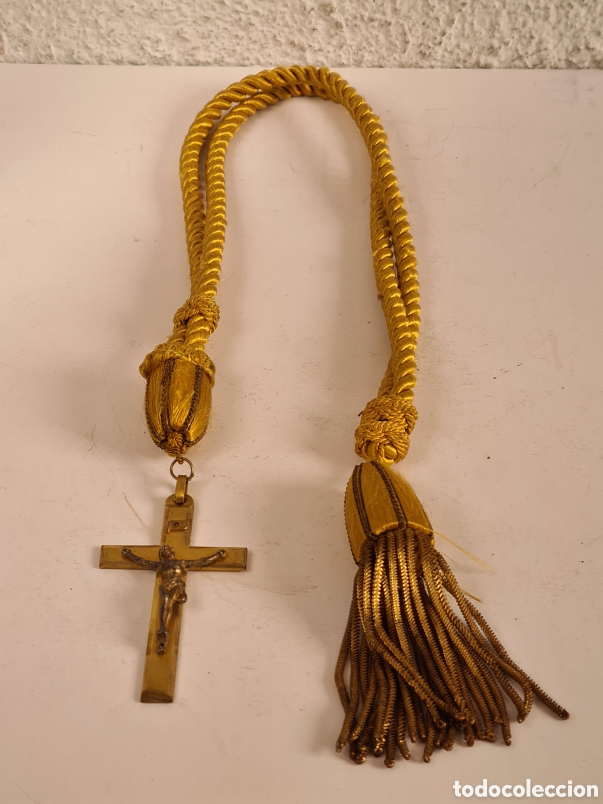 Antig&uuml;edades: Crucifijo y Cord&oacute;n Dorado de Primera Comuni&oacute;n - Foto 12
