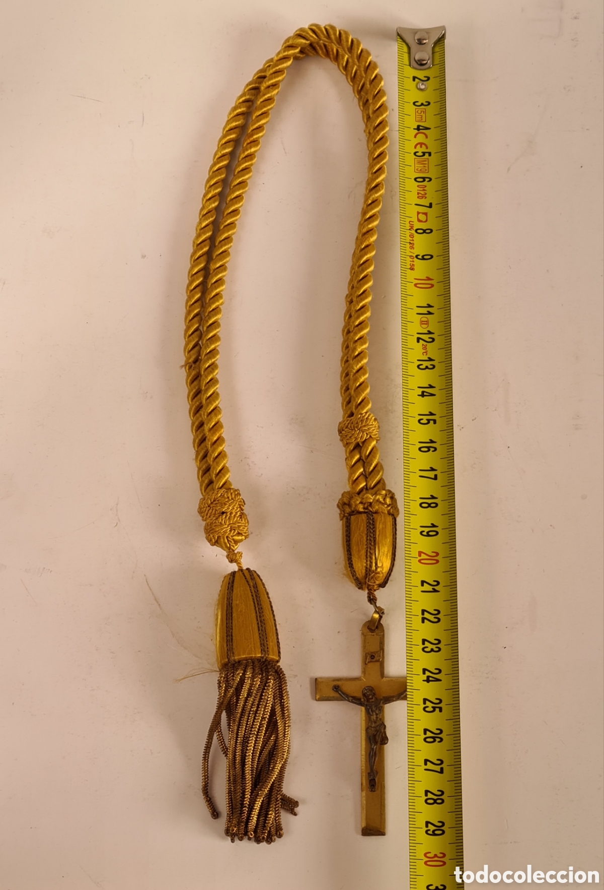 Antig&uuml;edades: Crucifijo y Cord&oacute;n Dorado de Primera Comuni&oacute;n - Foto 20