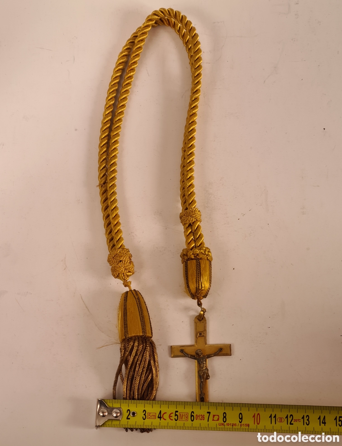 Antig&uuml;edades: Crucifijo y Cord&oacute;n Dorado de Primera Comuni&oacute;n - Foto 21