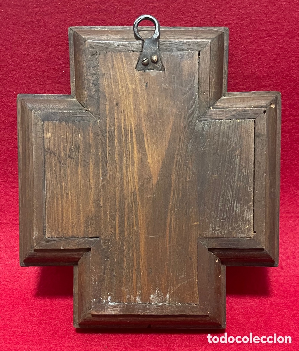 Antig&uuml;edades: Cruz, en Bronce, esmaltado de Modest Morato. - Foto 3