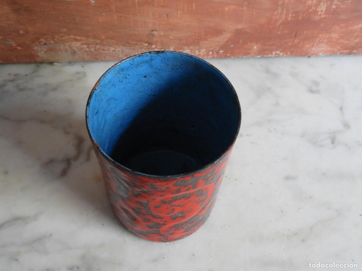 Antig&uuml;edades: PRECIOSO VASO DE ESMALTE ROJO - Foto 5