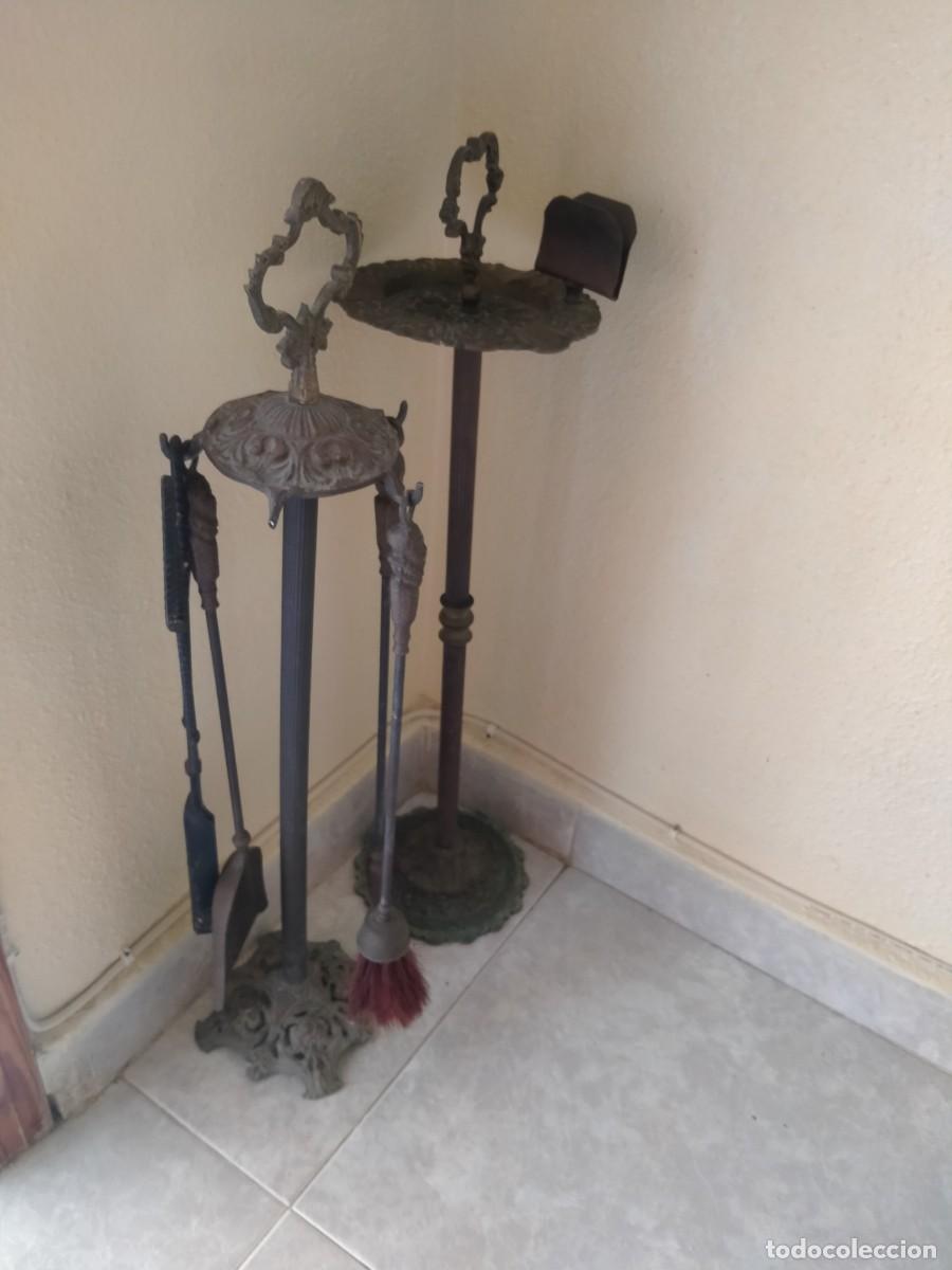 Antig&uuml;edades: CONJUNTO DE CHIMENEA FABRICADO EN BRONCE A&Ntilde;OS 70 - Foto 1