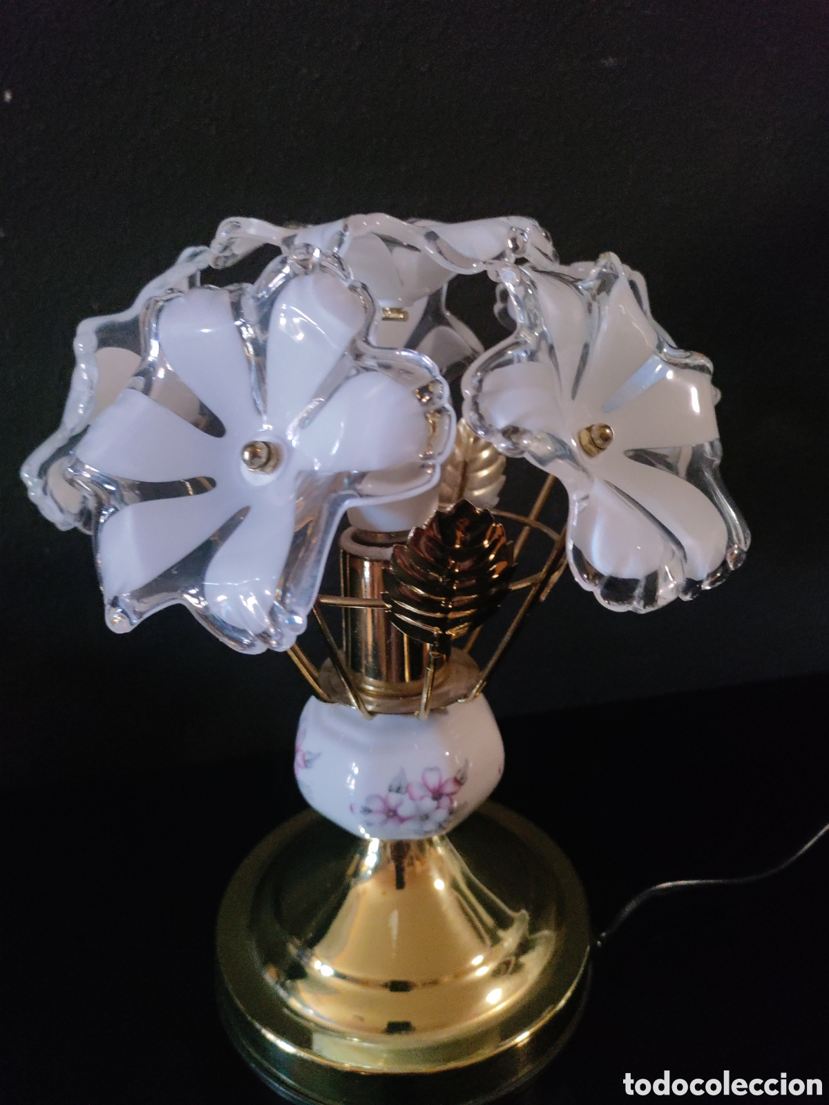 Antig&uuml;edades: lampara de flores vintage - Foto 1