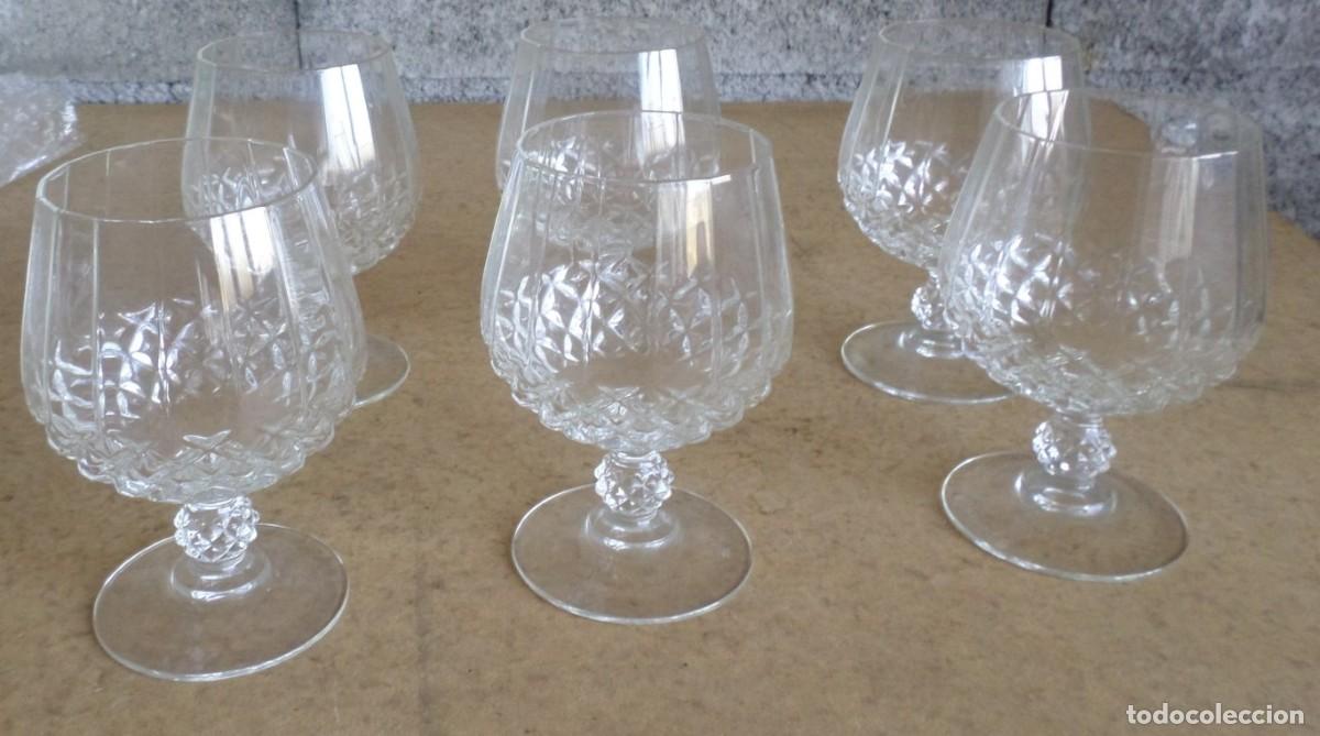 Antig&uuml;edades: 6 COPAS DE CRISTAL LABRADAS - Foto 2