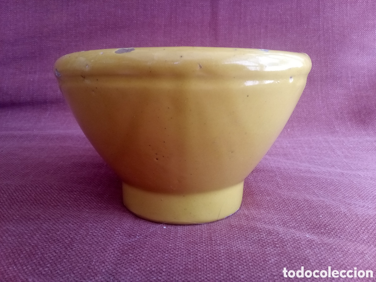 Antig&uuml;edades: MORTERO DE BARRO ESMALTADO EN AMARILLO - Foto 3