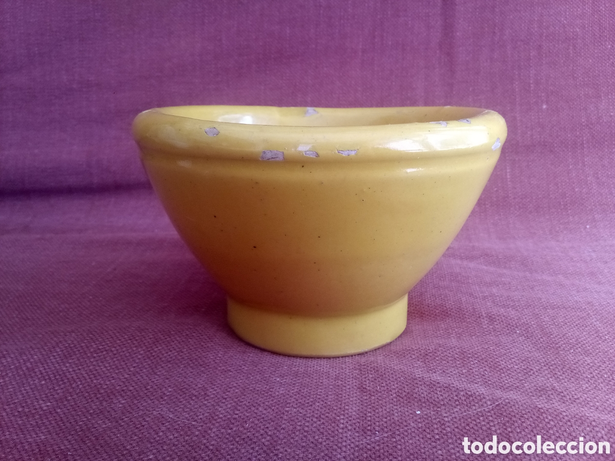 Antig&uuml;edades: MORTERO DE BARRO ESMALTADO EN AMARILLO - Foto 5